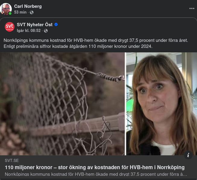 Ökad HVB-hemkostnad För Norrköping Med Dryga 37%