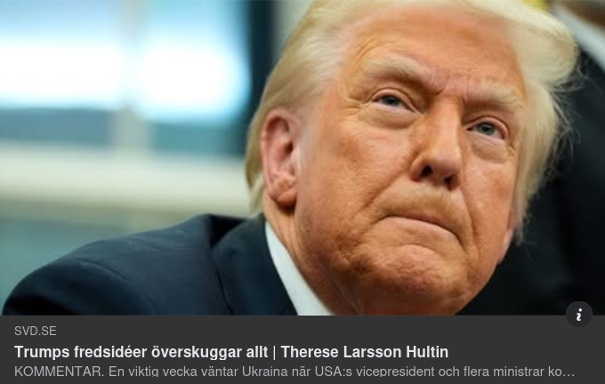 Överskuggande Fredsplaner I SvD
