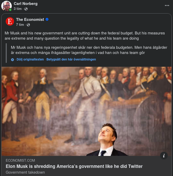 Musk & DOGE Ifrågasatt I The Economist