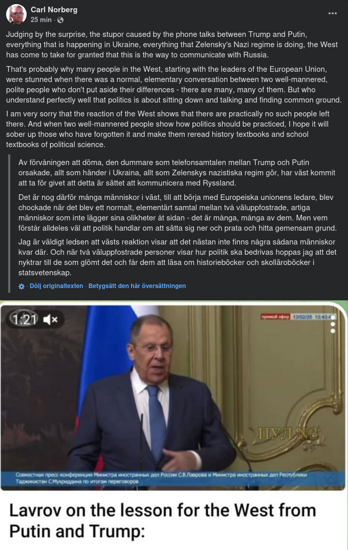 Lavrov Om Väluppfostrade Politiker