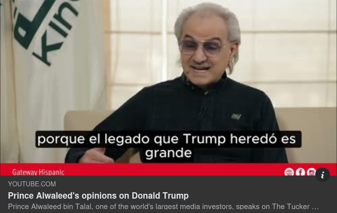 Prins Alwaleed Om Trump