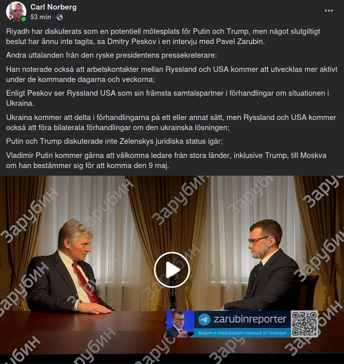 Intervjuad Peskov
