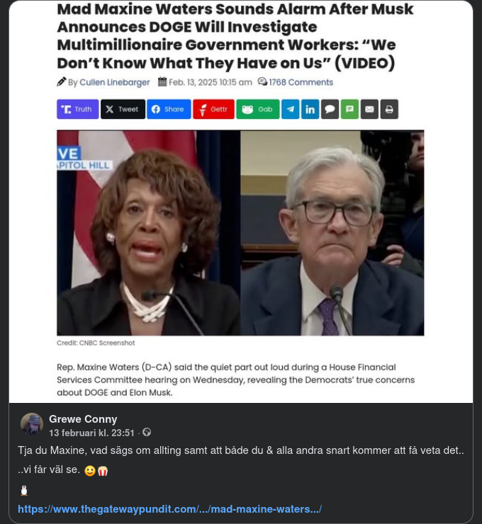 Maxine Waters Vet Inte Vad De Har På Oss..