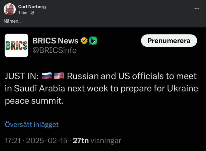 Förberedelsemöte För Fredsmöte I Saudiarabien