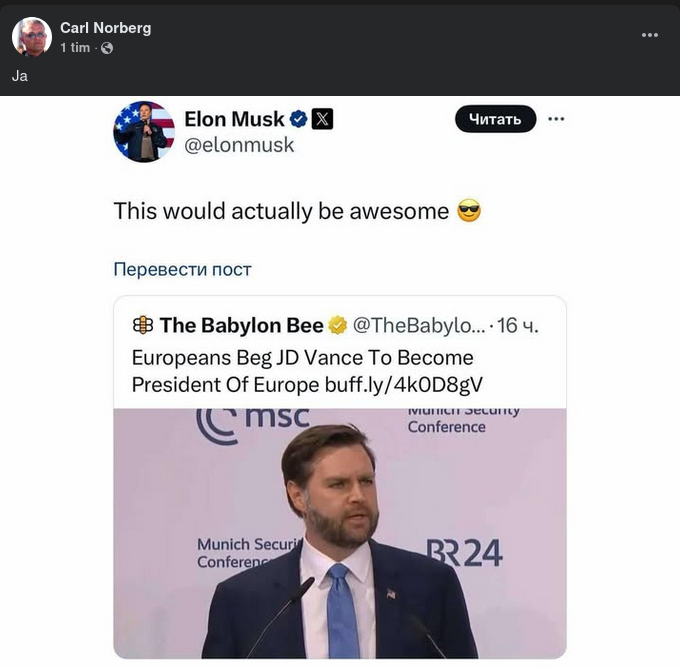 JD Vance Som Europeisk President..