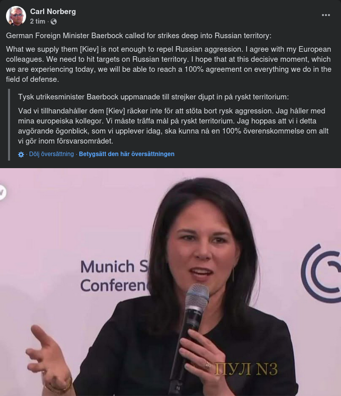 Krigsförespråkande Baerbock