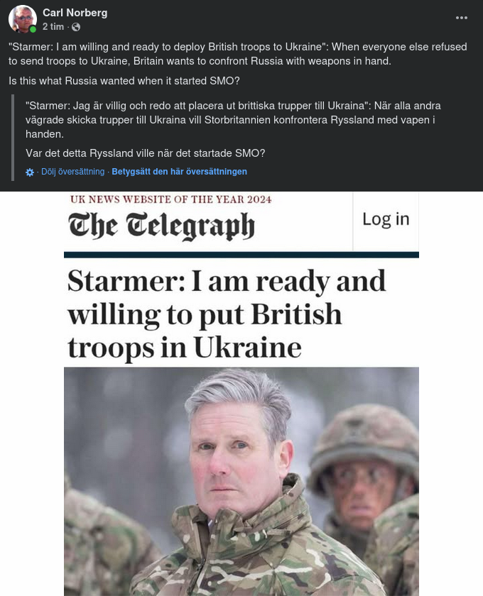 Starmer Redo & Villig För Brittisk Trupp I Ukraina