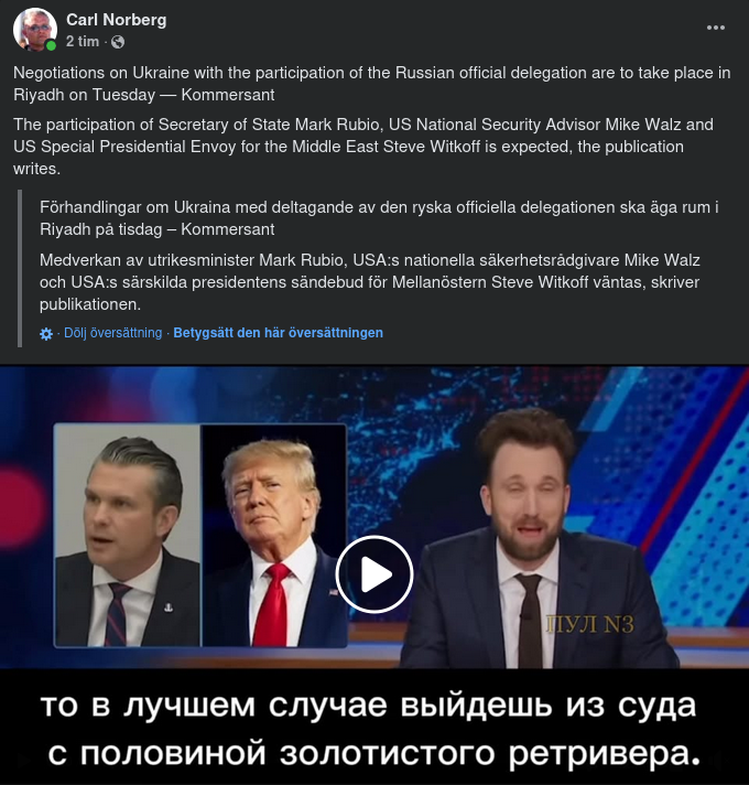 Förhandlingar Inleds Imorgon