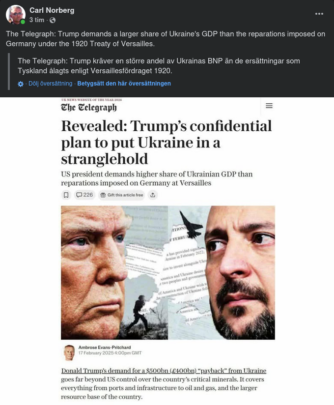 Högre Kostnad Än Versaillesfreden