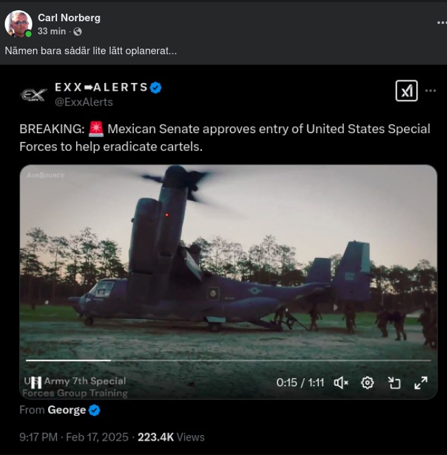 Mexico Godkänner Amerikanska Specialstyrkor I Kampen Mot Kartellerna