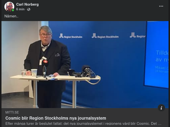 Cosmic Nytt Journalsystem För Stockholm