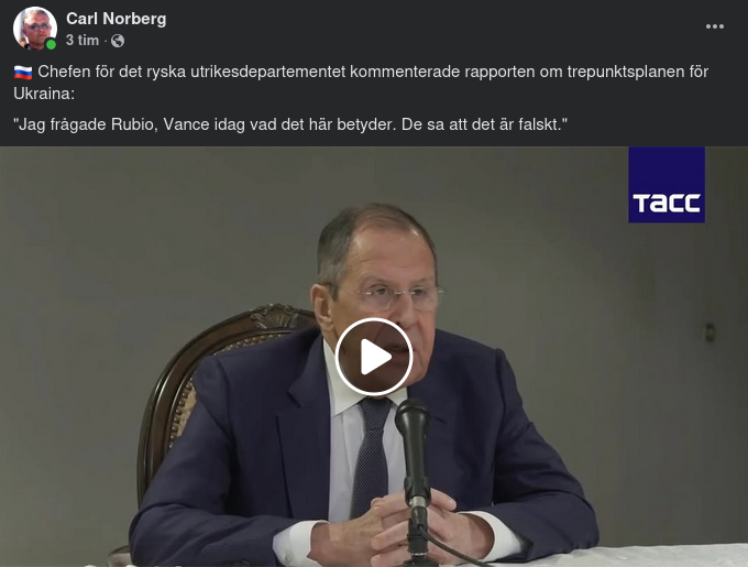 Lavrov Om Trepunktsplanen För Ukraina