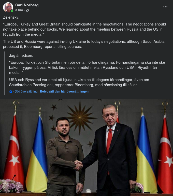 Zelensky Om Förhandlingsnärvaro