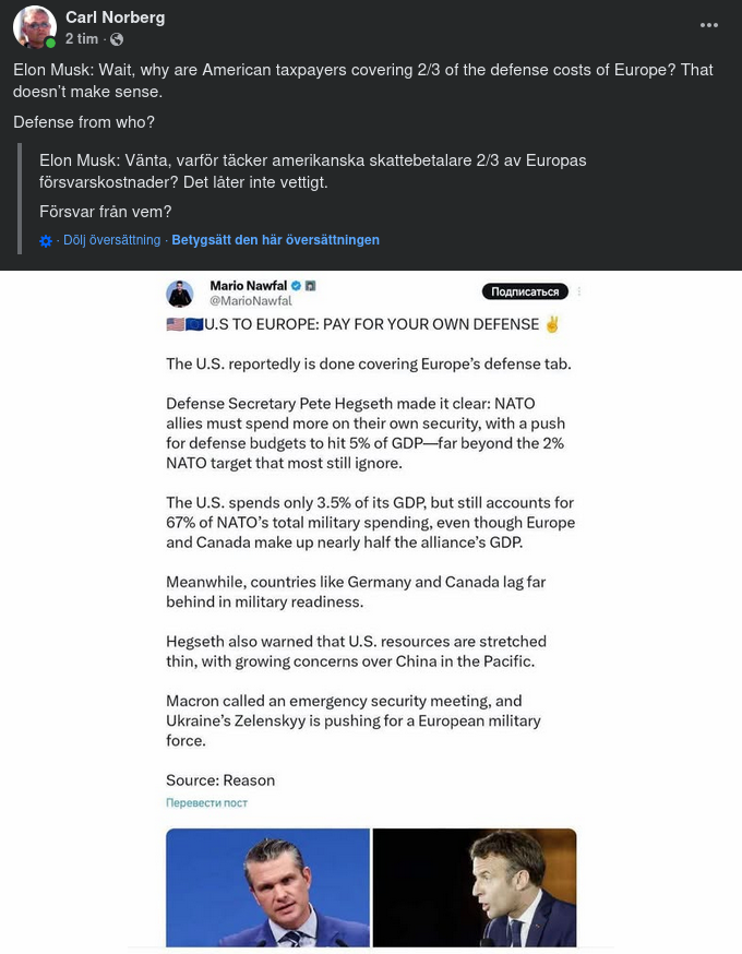 Varför Amerikansk Nota För Europeiskt Försvar?..