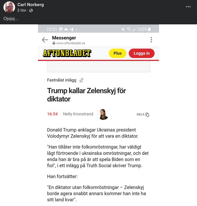 Trump Säger Att Zelensky Är En Diktator