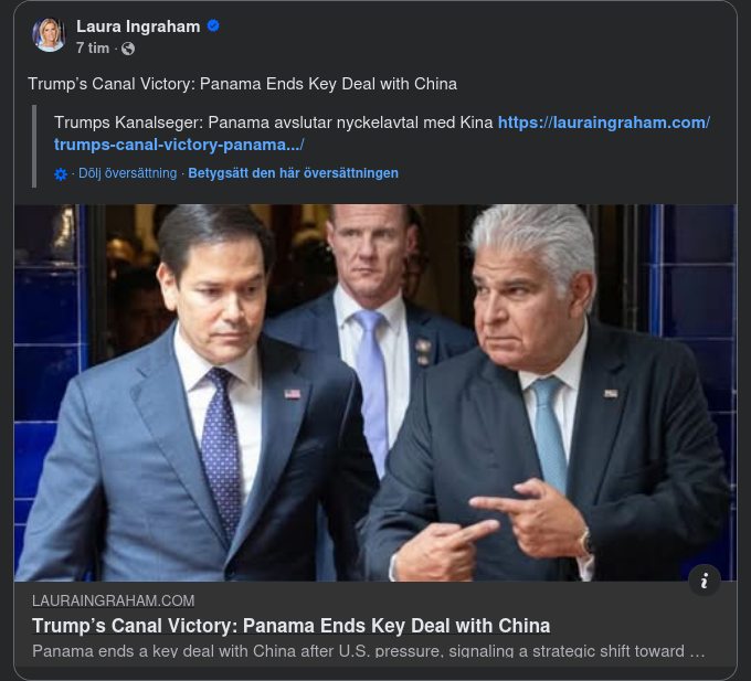 Panama Avslutar Kinesiskt Avtal