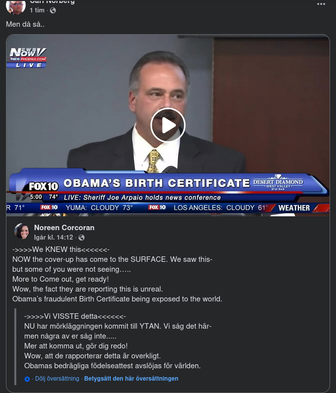 Obamas Födelseattest