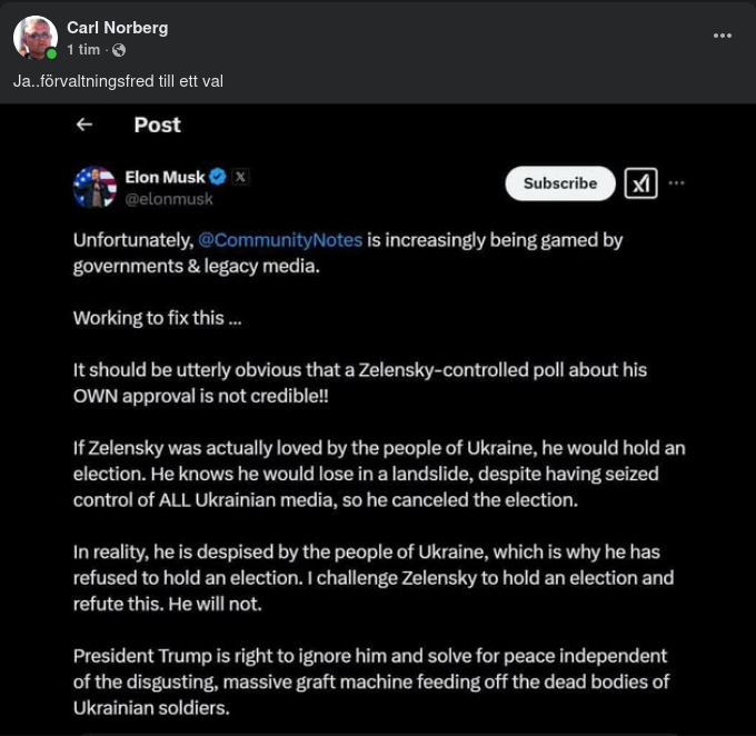 Musk Om Zelensky