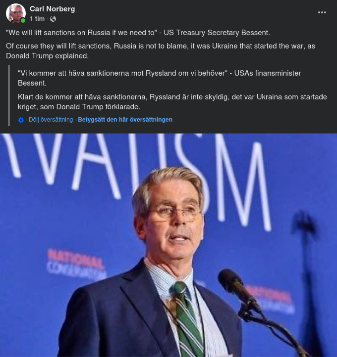 USA & Ryska Sanktioner