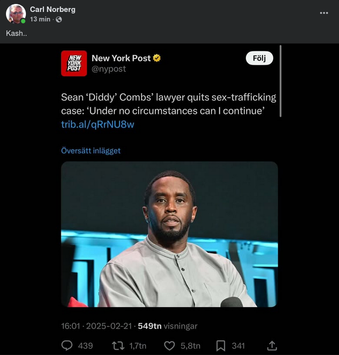 Diddy-Advokat Slutar