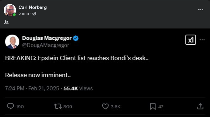 Epstein-Lista På Bondis Skrivbord..