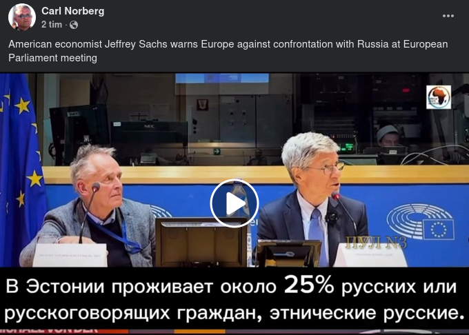 Sachs Om Europeisk Konfrontation Med Ryssland