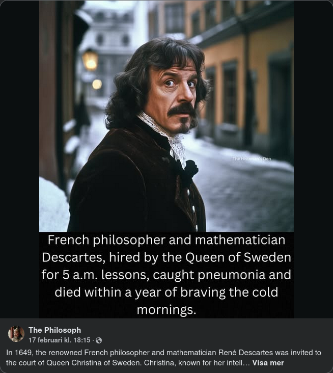 Descartes Svenska Dödsresa