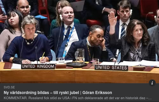 Ny Världsordning & Ryskt Jubel I Snyftande SvD