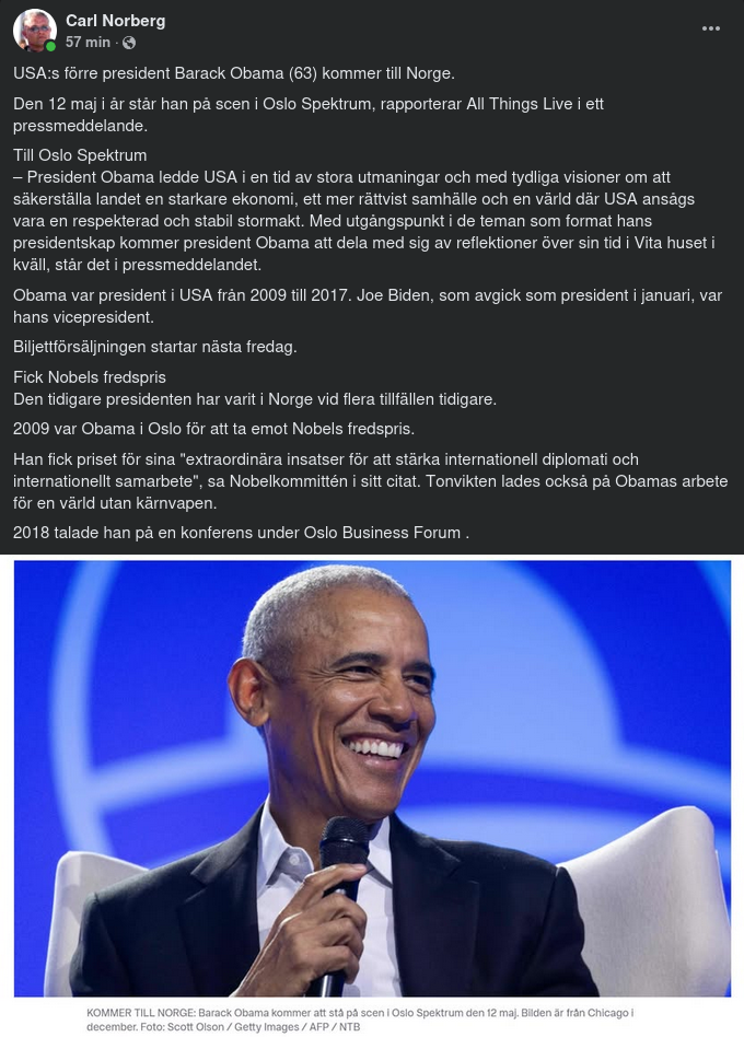 Obama Till Norge 12 Maj