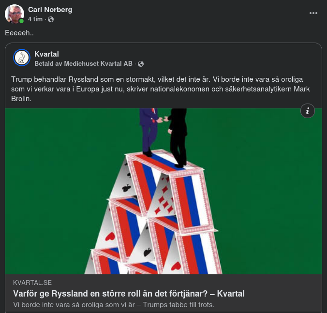 Ryssland Ingen Stormakt Enligt Nationalekonom & Säkerhetsanalytiker Mark Brolin