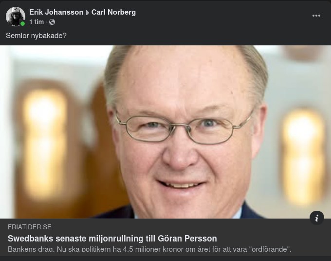 Bankmiljoner Till Ordförande Persson