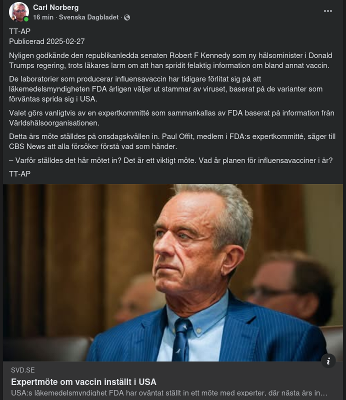 Inställt Amerikanskt Vaccinmöte