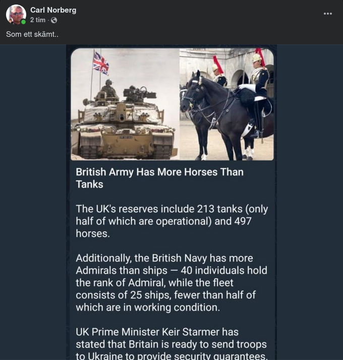 Fler Hästar Än Tanks I Brittiska Armén