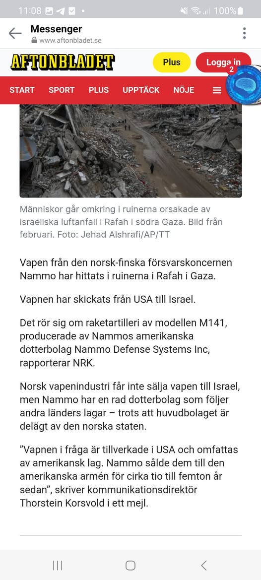 Norsk-Finska Vapen Funna I Gaza