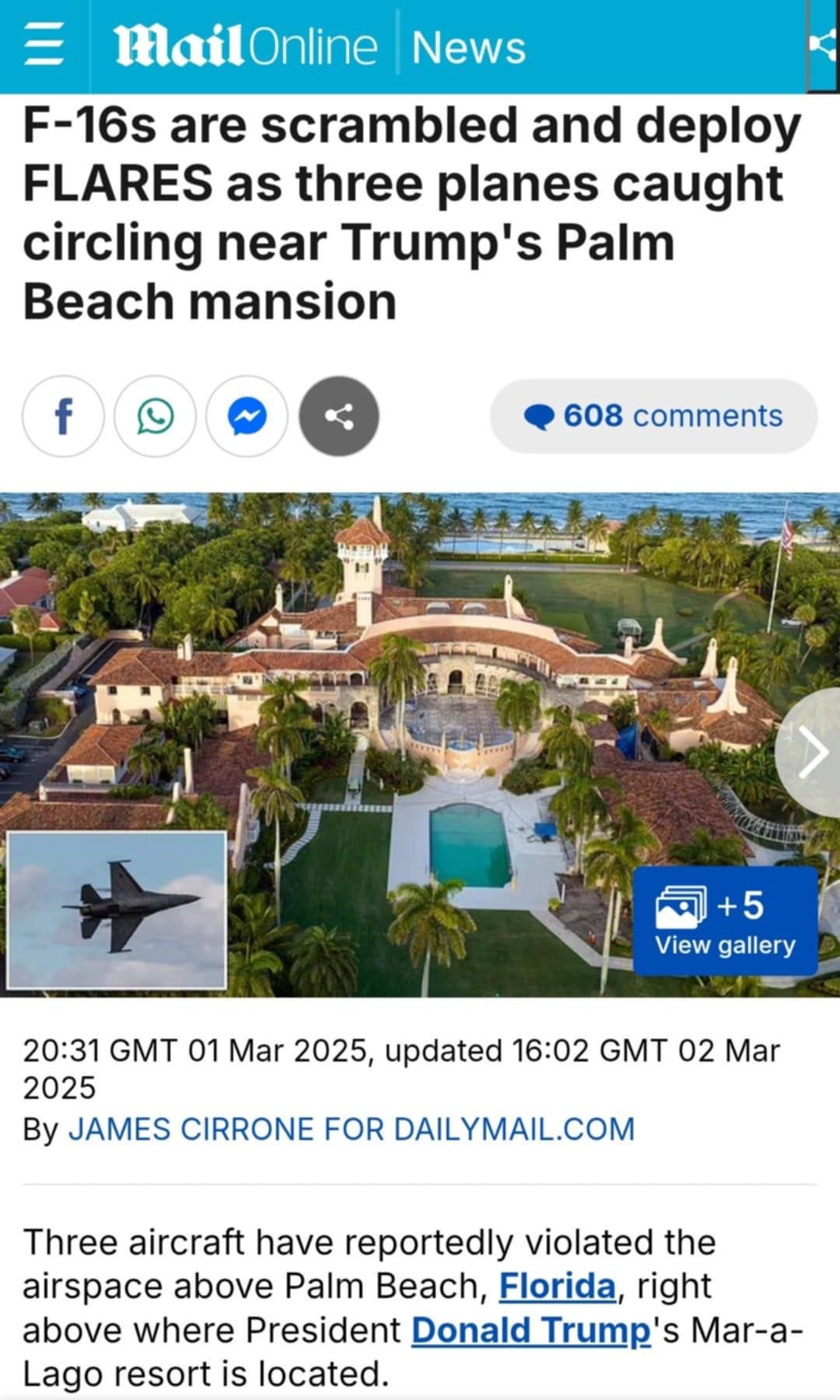 Obehörig Flygtrafik Nära Mar-a-Lago