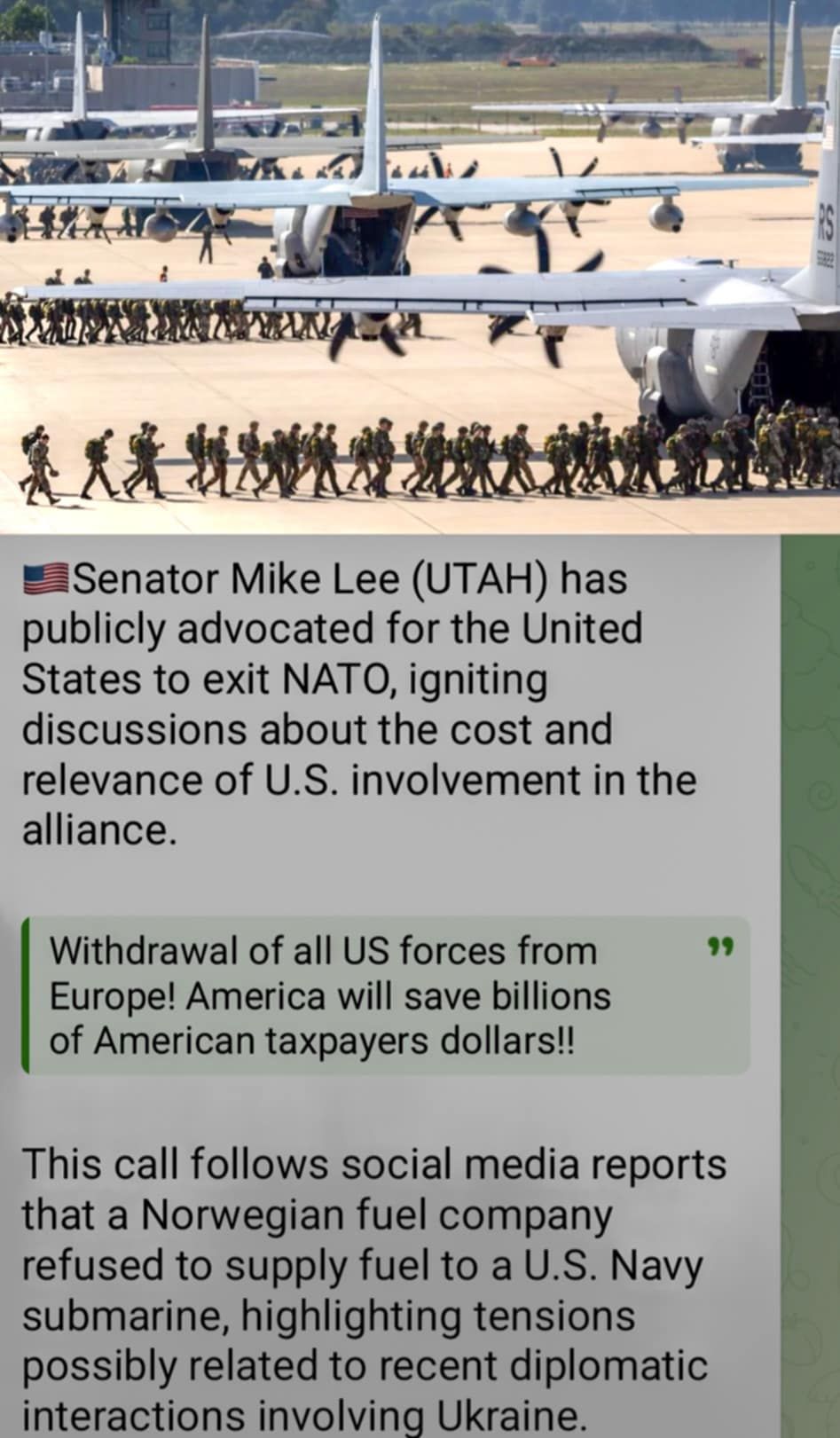 Amerikanskt För Nato-Lämnande