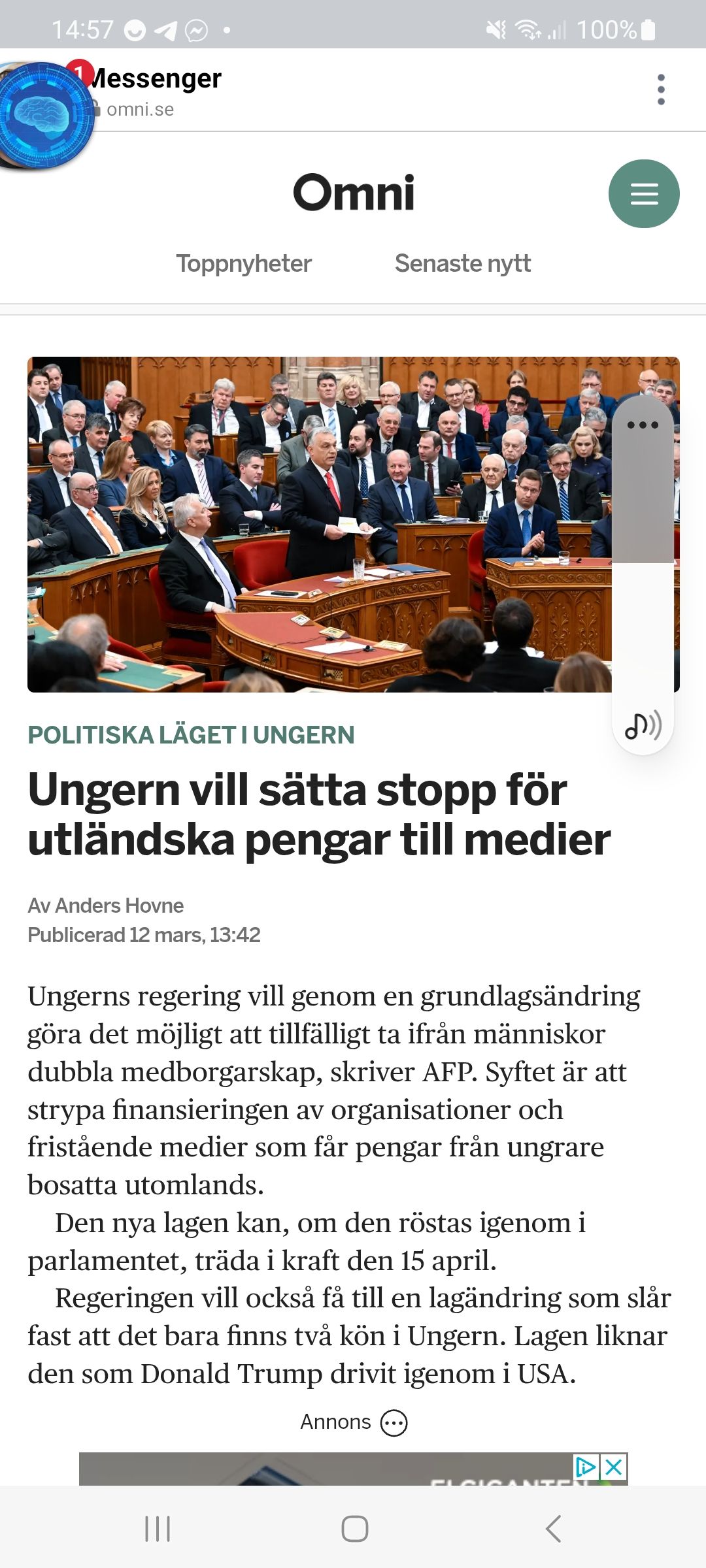 Ungern Vill Stoppa Utländskt Finansierad Media