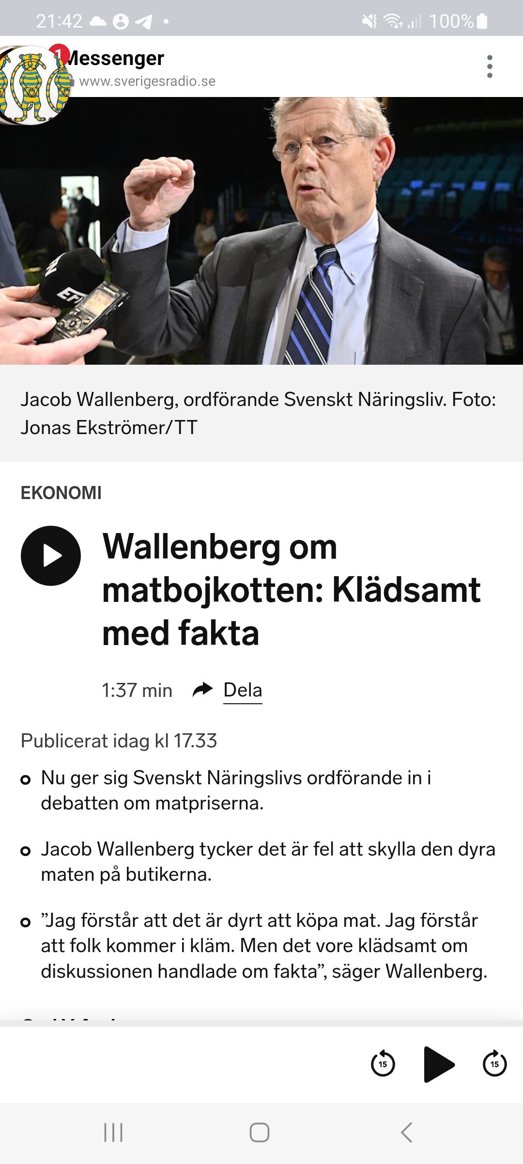 Jacob Vill Klä Matprisdiskussionen Med Fakta