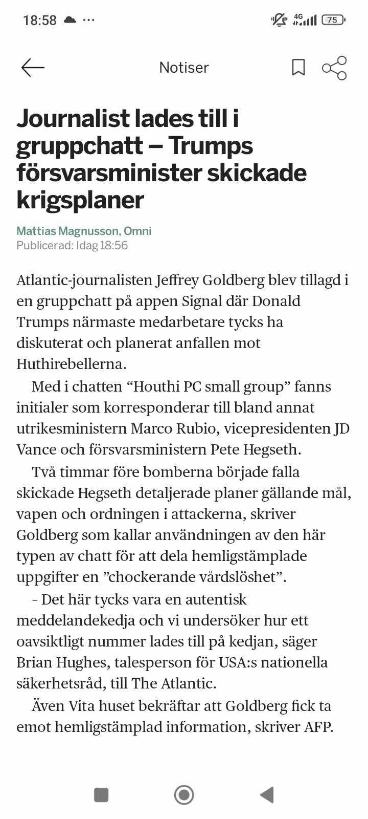 Hemlig Informationstillgänglighet För Chatt-Tillagd Journalist