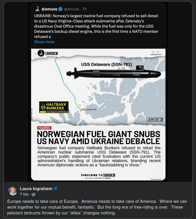 Norskt Tankstopp För Amerikansk Ubåt