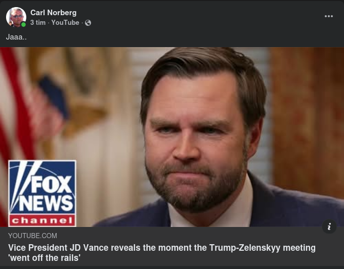 JD Vance & Andra Om Det Urspårade Mötet