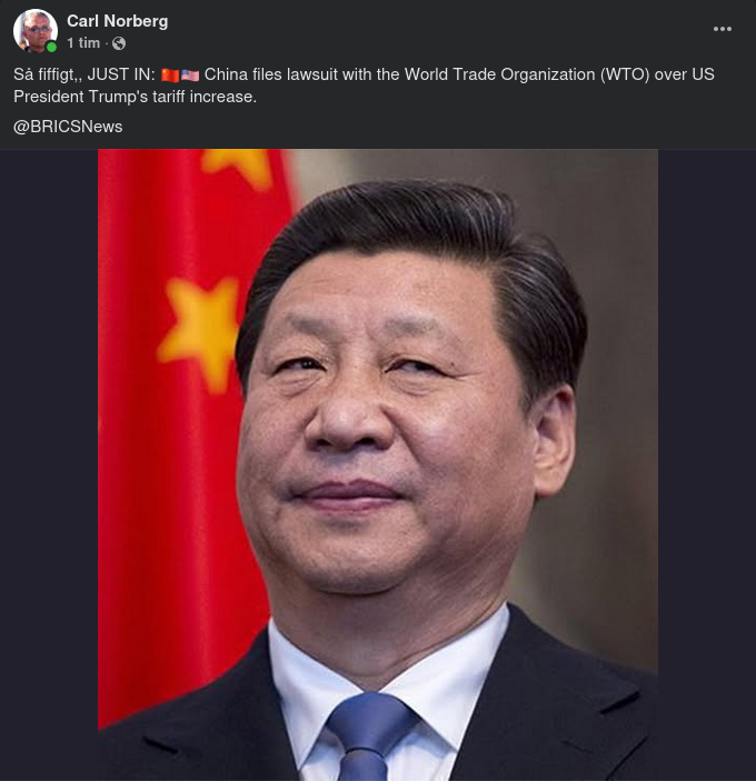 Kina Anmäler Tariffer Till WTO