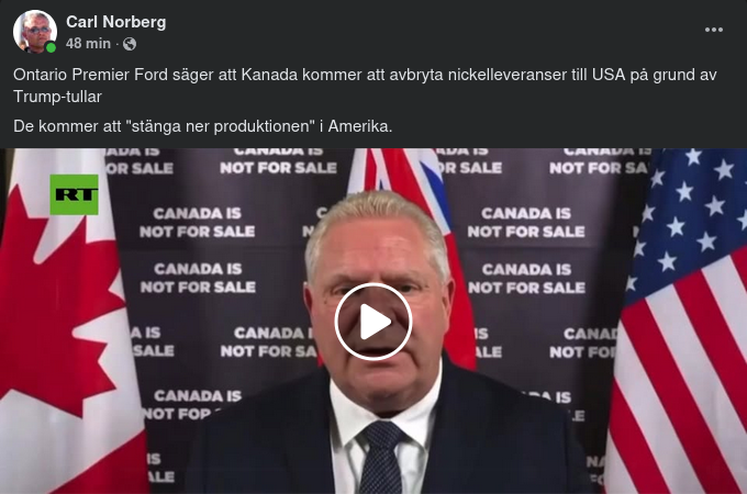 Kanada Avbryter Nickelleveranser Till USA