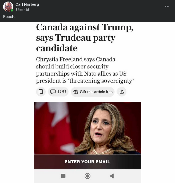 Freelands Kanada Mot Trump