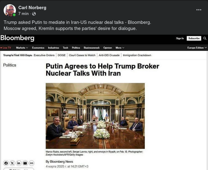 Rysk Medlarroll Mellan USA & Iran