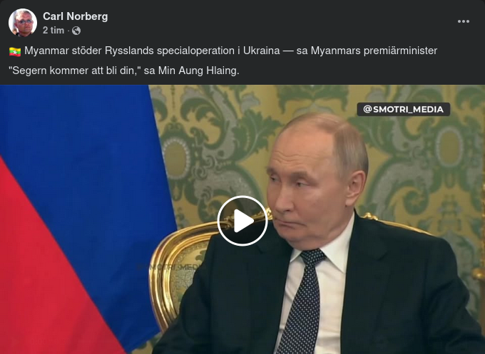 Myanmar Stöder Ryssland