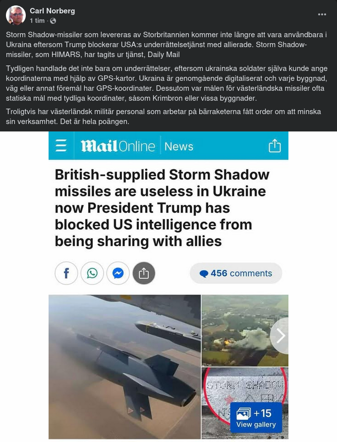 Oanvändbara Storm Shadow Missiler