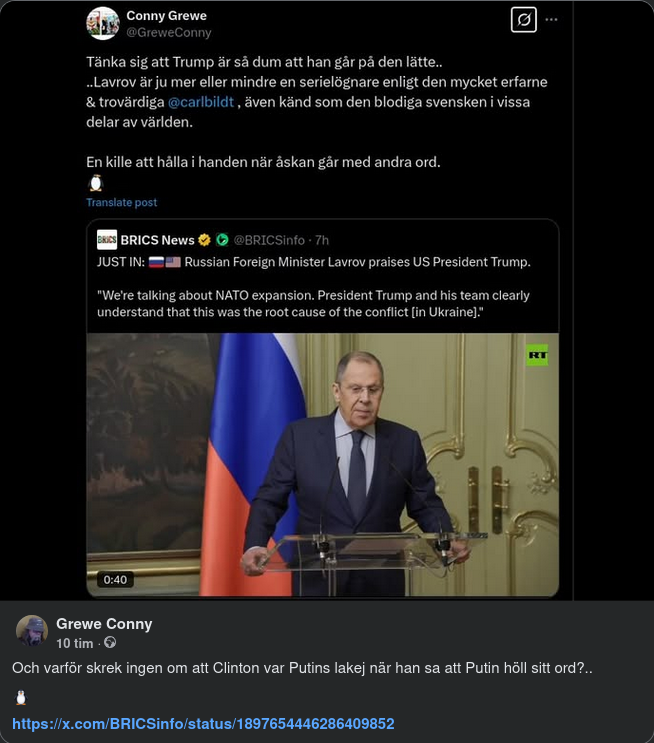 Lavrov & Trump-Förståelse