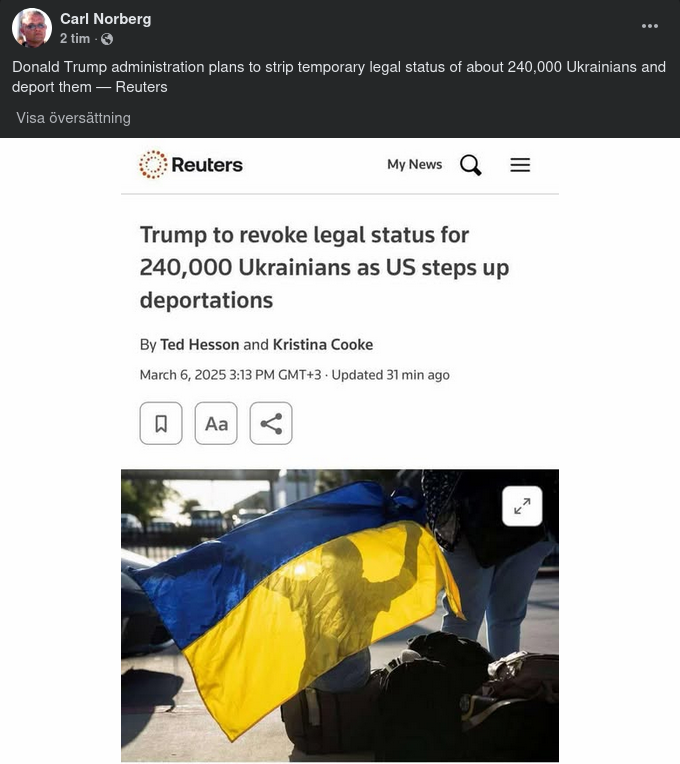 USA Deporterar Ukrainare