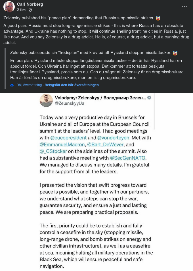 Zelensky Publicerar Fredsplan